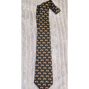 Paul Fredrick Italian Silk Men's Pig Print Necktie